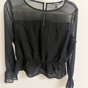 Express Black Sheer Women's Top
